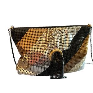 Elegant Gold, Silver, Copper and Black Women's Evening Bag